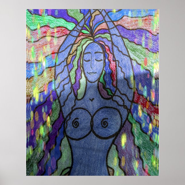Poster Criação de arte moderna azul (Frente)