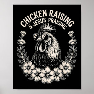 Poster Criação De Galinha E Louvação Por Jesus