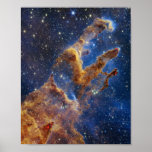 Poster criação de pilares Webb Space Telescope Science na<br><div class="desc">criação de pilares Webb Space Telescope ciência nasa universo galáxia astronomia</div>