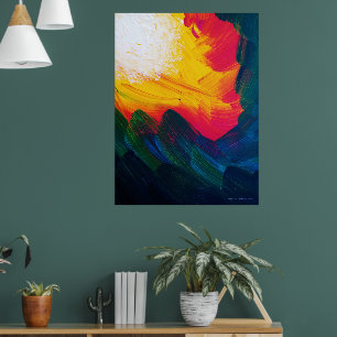 Poster Criação do Light v 3 - Abstrato Painting Sun
