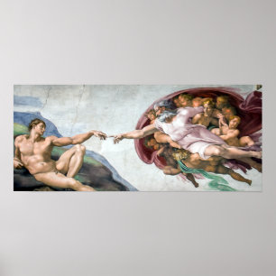Poster Criação icónica de Michelangelo de Adam