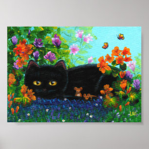 Pôster Criacionistas de flores de rato de gato preto