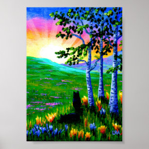 Poster Criacionistas do Sunset Cats Negros