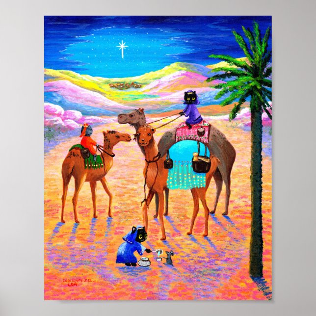 Poster Criações de Camelos de Estrelas de Graus de Natal (Frente)