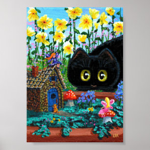 Pôster Criadoras de Flores do Jardim das Fadas de Gatos N