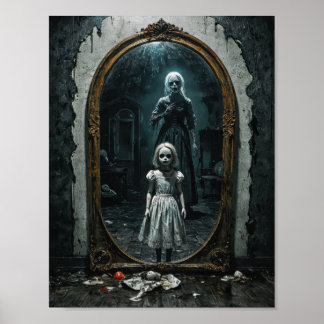 Poster Criança amaldiçoada em um espelho demoníaco
