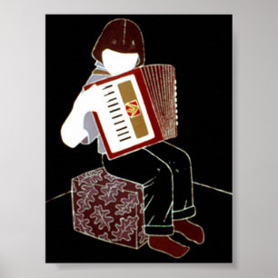 Poster Criança com acordeão