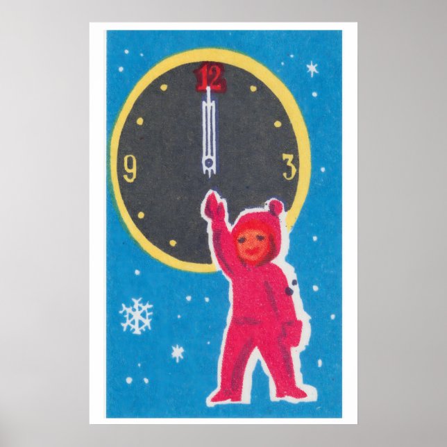 Poster Criança com Relógio Caixa de Fósforos Arte Impress (Frente)