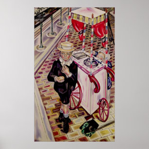 Pôster Criança com um sorvete