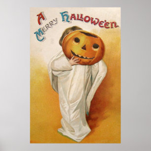 Poster Criança da abóbora da lanterna de Jack O do