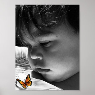 Poster Criança da borboleta
