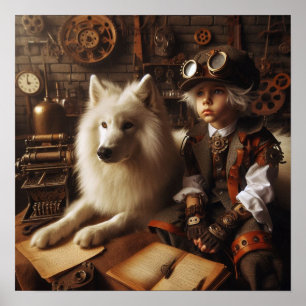 Poster Criança Da Caverna Steampunk - Lobo De Pet 05