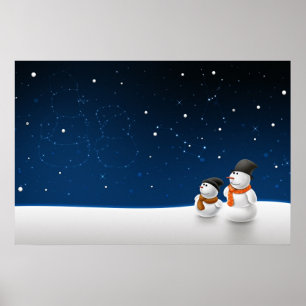 Pôster Criança da neve do homem da neve