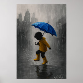 Poster Criança Dançando na Chuva