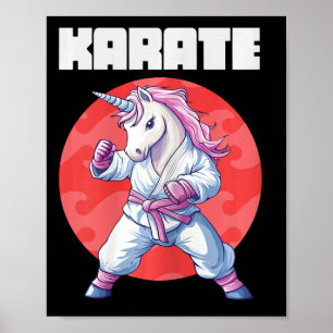 Poster Criança Engraçado do Unicórnio Karate - Mulheres q