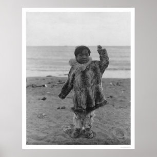 Pôster Criança Esquimó na Praia do Alasca 1906