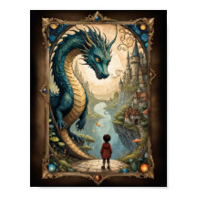 Criança fantástica e dragão