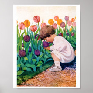 Poster Criança: Jardim da Flor Tulip, Jessie Willcox Smi