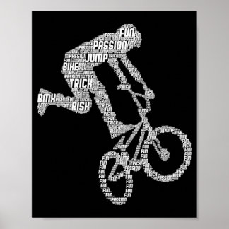 Poster Criança Meninos Ciclista Freestyle Acrobacias Bici