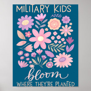 Poster Criança militar dandelion floresce onde plantada r
