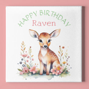 Poster Criança Personalizada no Aniversário da Garota Flo