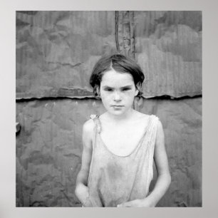 Pôster Criança que vive no shacktown do Oklahoma City -