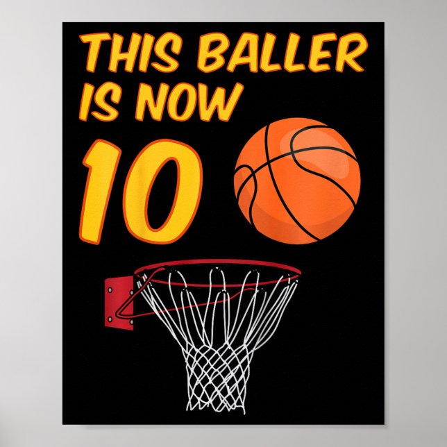 Poster Crianças 10º Aniversário Sketll Hoop 10 Anos (Frente)