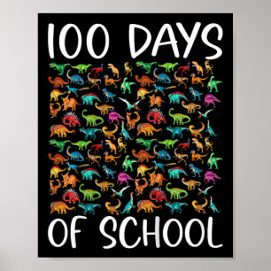 Poster Crianças 100 Dias De Dinossauro Escolar