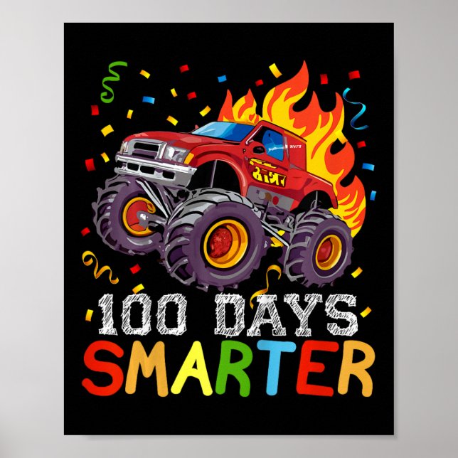 Poster Crianças 100 Dias Mais Inteligentes Rapazes Monstr (Frente)