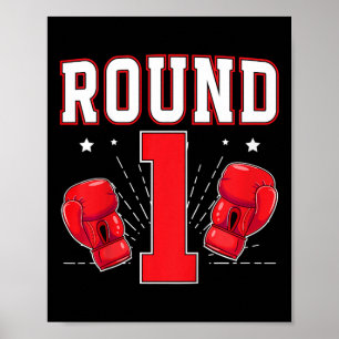 Poster Crianças 1rua Boxing Festa de aniversário Um Ano