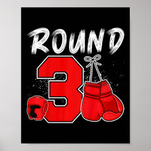 Poster Crianças 3ª Festa de aniversário de Boxing, 3 anos