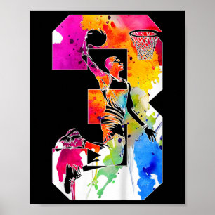 Poster Crianças 3 anos Número 3 aniversário de 3 anos de