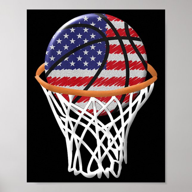 Poster Crianças 4 de julho Bysketbyll USA Flag Kids Youth (Frente)