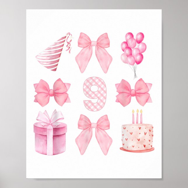 Poster Crianças - 9ª Festa de aniversário Coquette, Nove  (Frente)