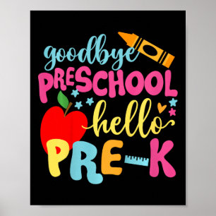 Poster Crianças Adeus Pré-escola Olá Pré-k Volta às Aulas