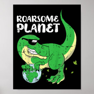 Poster Crianças Andando Planeta Terra Dia do Ambiente Din