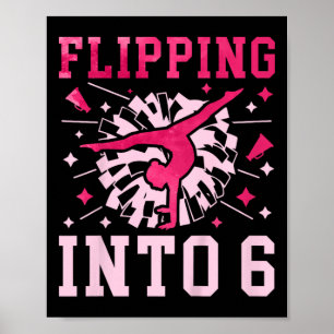 Poster Crianças Aniversário de 6 anos Cheerleading Menina