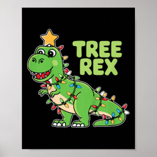 Poster Crianças Árvores Rex Crianças de Natal Dinossauro
