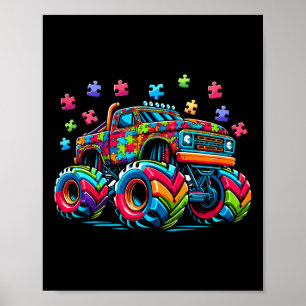 Poster Crianças Autismo Consciência Monstro Quebra-cabeça