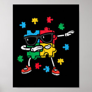 Poster Crianças Autismo Quebra-cabeça Dab Autista Todd
