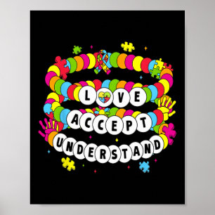 Poster Crianças Autistas Meninas Adoram Aceitar Autismo
