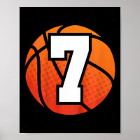 Crianças Basquete Aniversário 7 Número Sete Anos