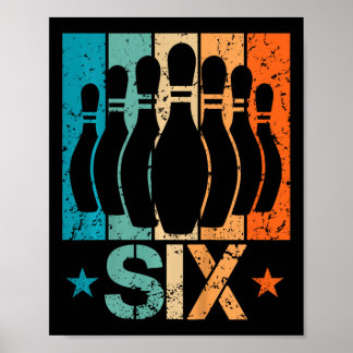 Poster Crianças Boliche de 6 Aniversário de 6 anos