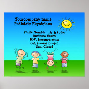 Pôster Crianças Brincando ao ar livre num Sinal de Dia Su