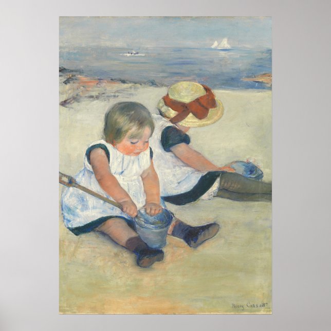Poster Crianças brincando na praia, 1884 (Frente)