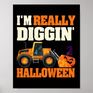 Poster Crianças cavando trombete de Halloween