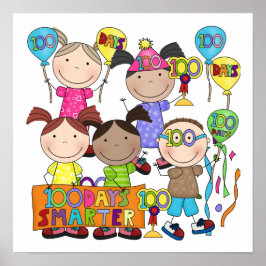 Poster Crianças com Figura Fixa 100 Dias Mais Inteligente