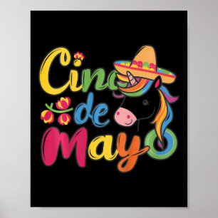 Poster Crianças Costumam Unicorn Cinco De Mayo Para Menin