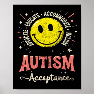Poster Crianças Crianças Autismo Consciência Aceitação So