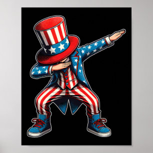 Poster Crianças Dabbing Boy American Flag Us Patriotic 4t